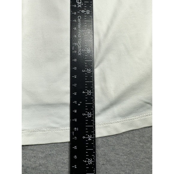 J. McLaughlin White  blouse Catalina cloth 3/4 roll-tab sleeve button-down Large - Picture 6 of 9